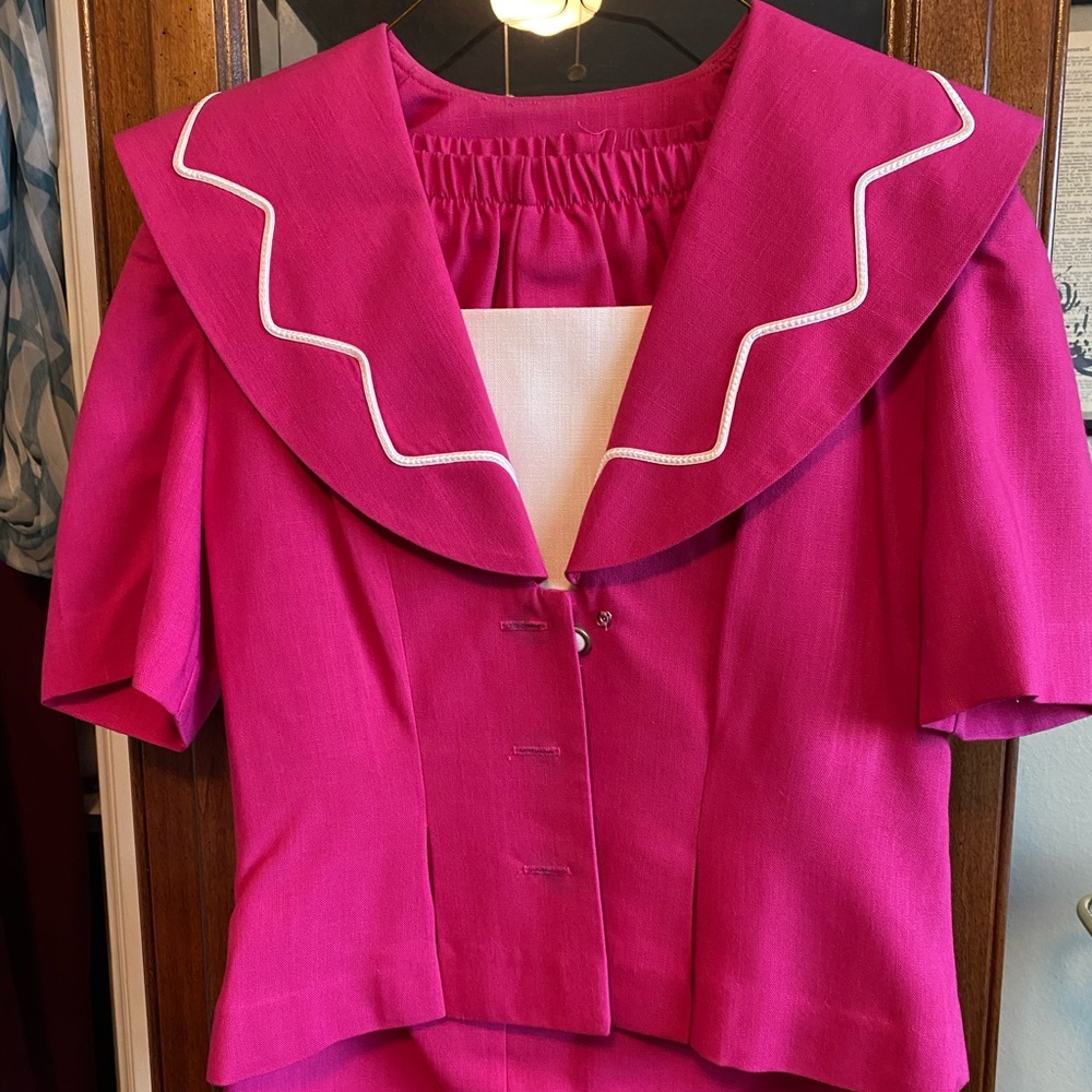 Hot Pink 90’s Two Piece Top/Skirt